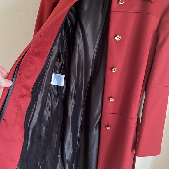 GUCCI Made in Italy Single Breasted Scarlet Red 100% Lana Wool Coat - Picture 7 of 13